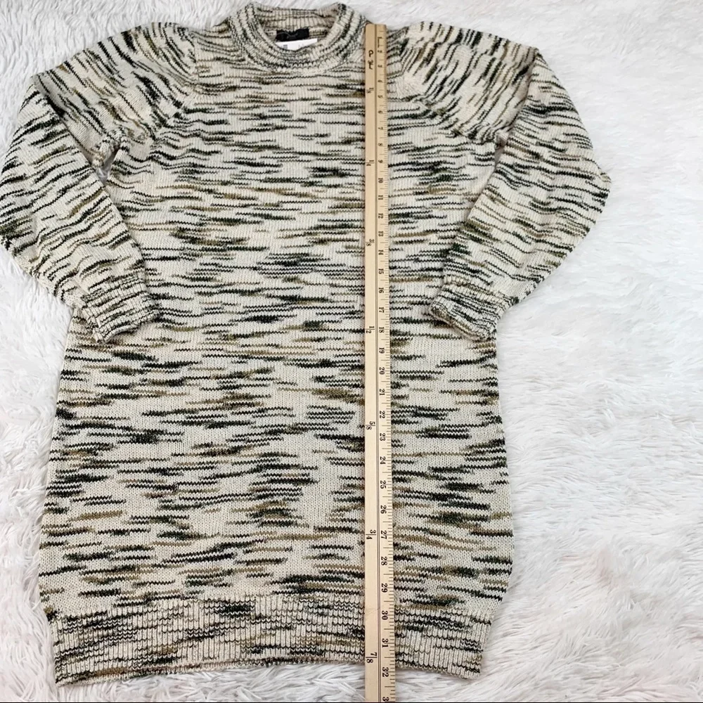 J Crew Space-dyed puff-sleeve sweater-dress long sleeve‎ crew neck pullover